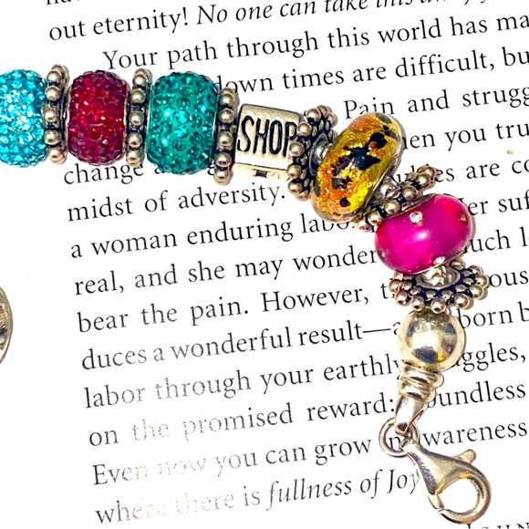 Sterling Silver Swarovski Chrystal charm bracelet - Picture 6 of 9